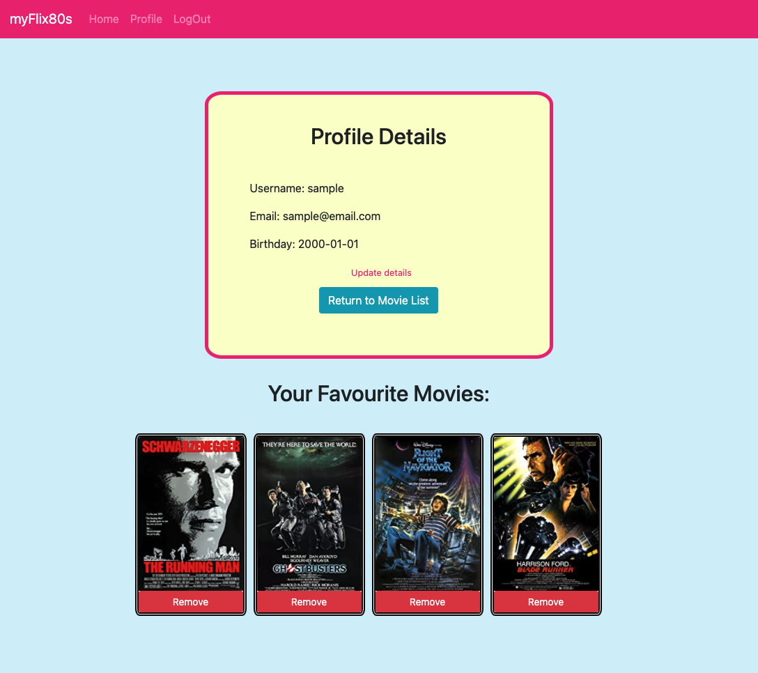 Photo of MyFlix80s Profile View